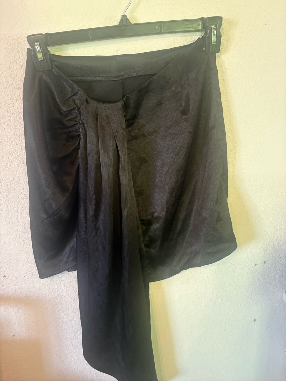 Lush Black Asymmetrical Draped Skirt